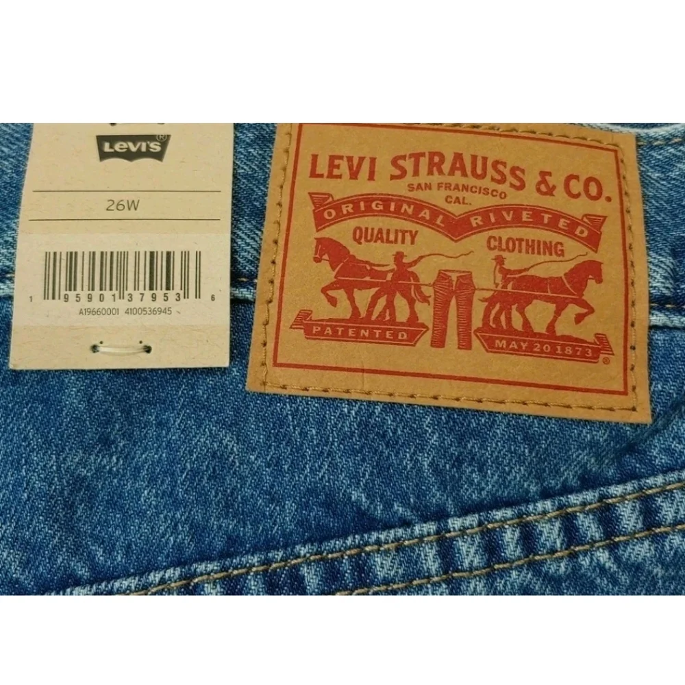 Levi's Mom Jean Shorts Blue Denim High Waisted Relaxed Fit Plus Sz 26W 48/4